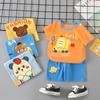 Boys Summer Clothing Set Print Cotton Short Sleeve T-shirts and Shorts 2PCS Breathable Outfit for Girls