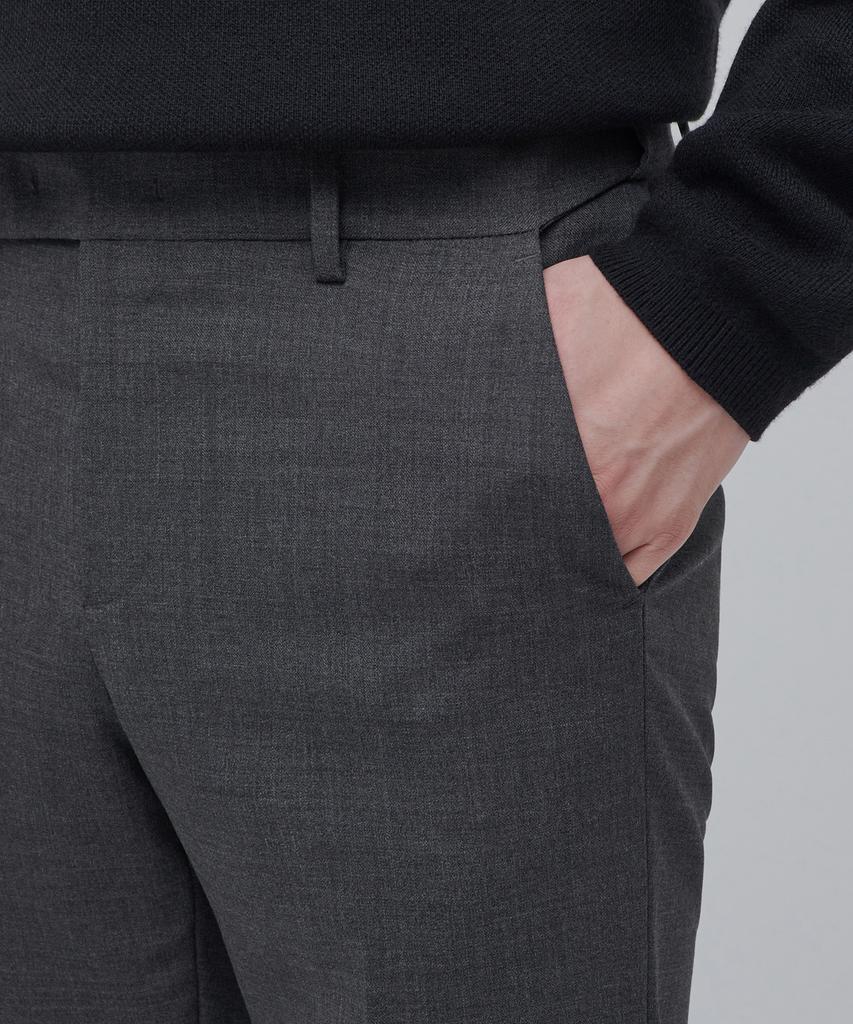 MUSINSA STANDARD Wool Tapered Hidden Banding Crop Slacks [Medium Gray]