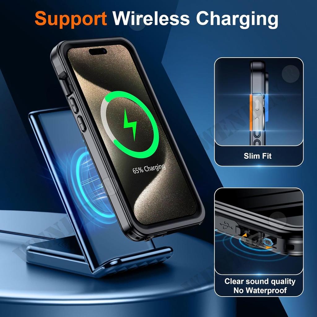 Водонепроницаемый чехол IP68 для iPhone 15 14 13 12 11 Pro Max Plus XR XS 8 7 SE RedPepper для дайвинга, плавания, спорта на открытом воздухе