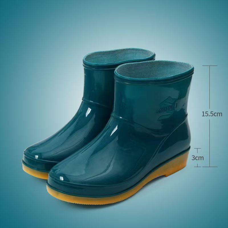 Женские модные нескользящие водонепроницаемые резиновые сапоги с коротким голенищем, кухонная рабочая обувь