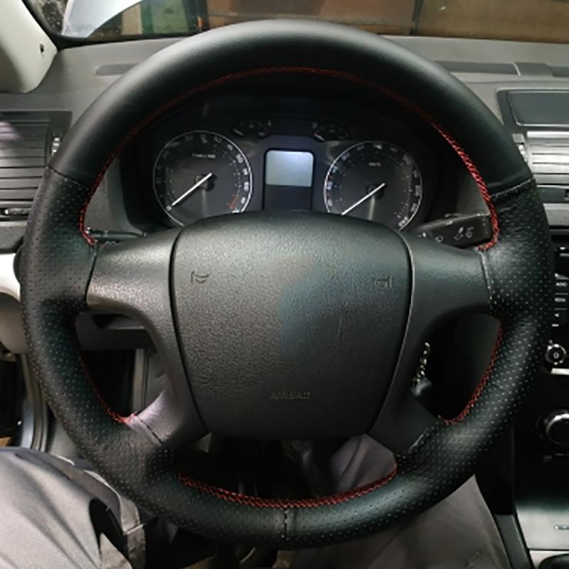 Чехол на руль автомобиля своими руками для старой Skoda Octavia 2005-2009 Fabia 2005-2010, кожаная оплетка для руля