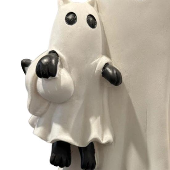 Статуэтка Привидения на Хэллоуин Миниатюрная Полимерная Фигурка Милый Забавный Мультяшный Дизайн Жуткая Статуэтка Украшение для Праздничной Вечеринки