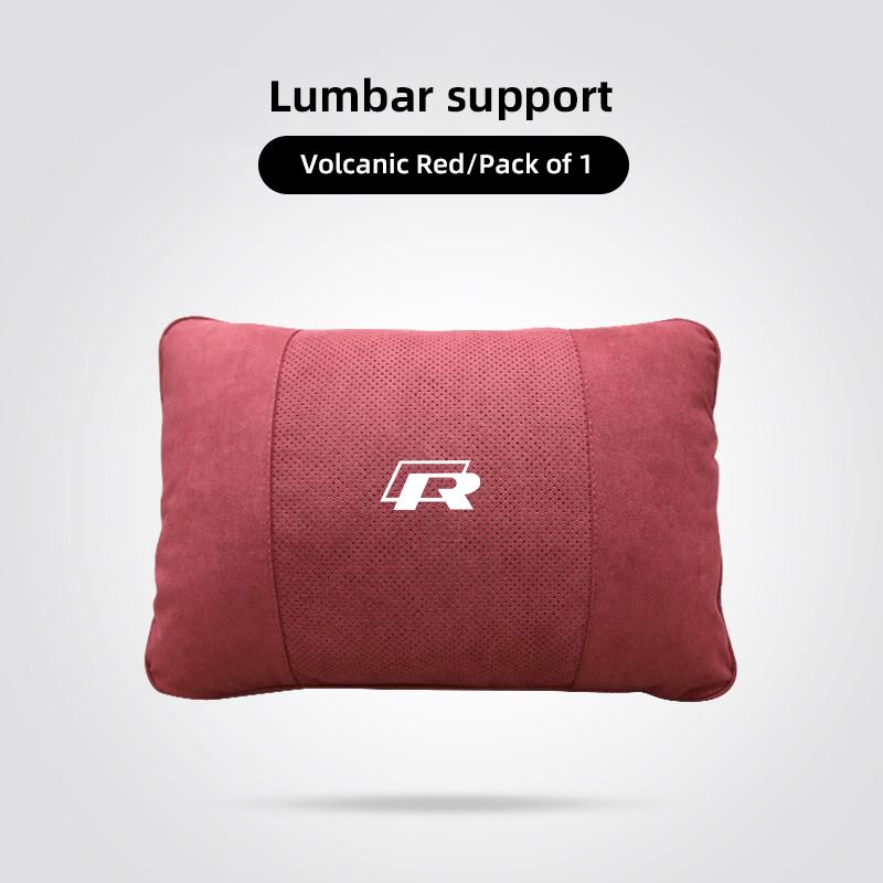 Car Suede Headrest Seat Neck Pillow Head Support For VW Tiguan Arteon Taigo ED13 Caddy CC e-up Golf Polo Passat Jetta Amarok Hub Cap