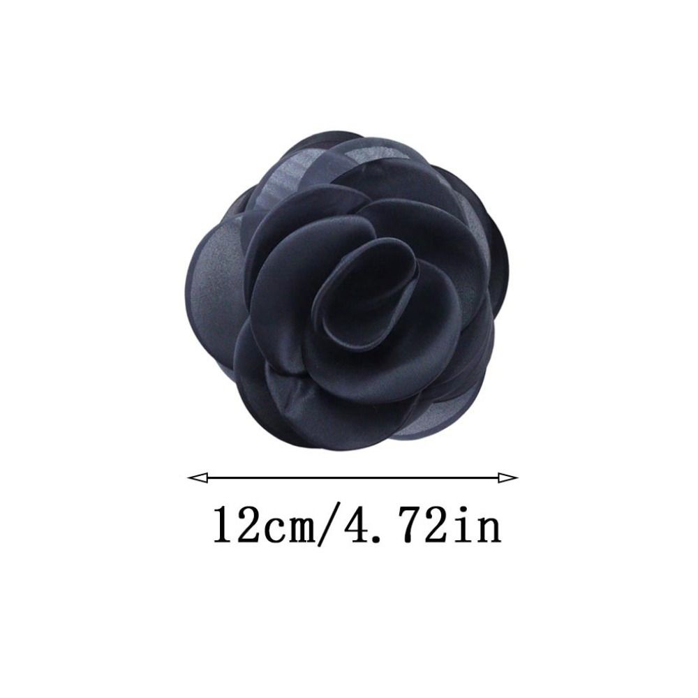 Sweet Large Flower Brooch 12cm Fabric Rose Flower Pin-up Brooch New 3D Flower Hair Pin