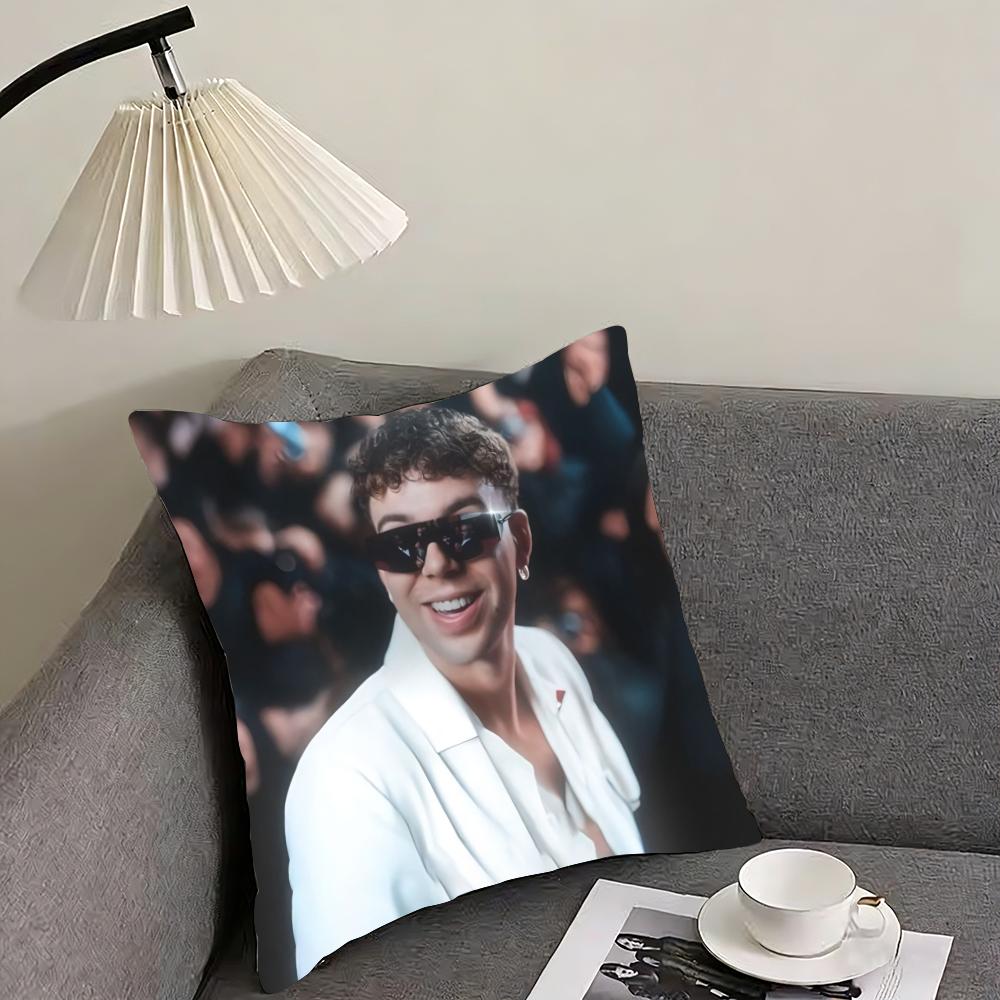 Hot Singer Q-Quevedo Buenas Cushion Cover Reversible Plush Pillow Cover – For car, sofa, bedroom, perfect as a gift.