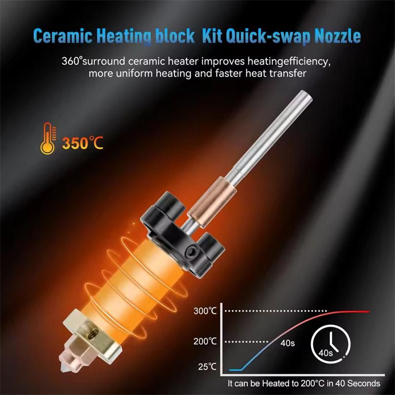 Комплект хотенда для 3D-принтера Creality K2 Plus, комплект сопел с быстрой заменой, закаленная сталь, цельнометаллический дизайн для комплекта хотенда K2 Plus