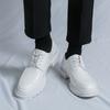 New Thick Soled Men's Leather Shoes Fashion and Versatile Minimalist Style Black and White Leisure Business Office Shoes