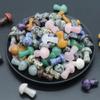 2Pcs Mini Natural Stone Ornament Decorative Mushroom Shape Quartz Gems Small Home Decor Christmas Halloween Furnishings Jewelry Gifts 28x18 Mm