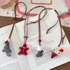 Festive Fabric Christmas Tree Necklace for Women - Cute, Versatile, Holiday Accessory for Sweaters