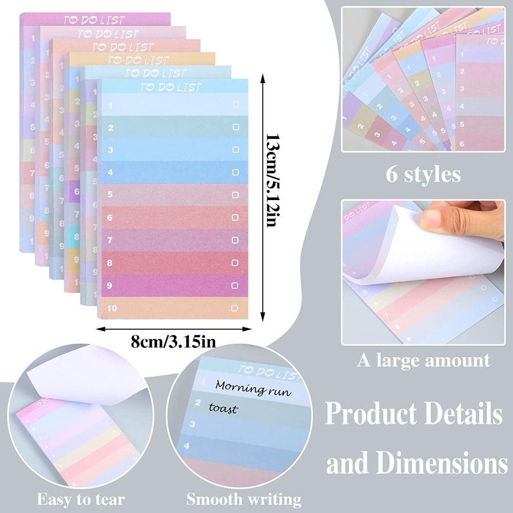 Rainbow Sticky Notes 50 Sheets Scribed Sticky Notes Notepads Bookmark Memo Pad  Stationery
