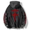 Hot Anime Fullmetal Alchemist Logo Print Hooded Men Women Vintage Manga Hoodies Washed Cotton Pullover Harajuku Loose Sweatshirt