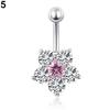 Женское кольцо-штанга для пирсинга пупка с цветами из страз Body Piercing Jewelry Charm KTJ