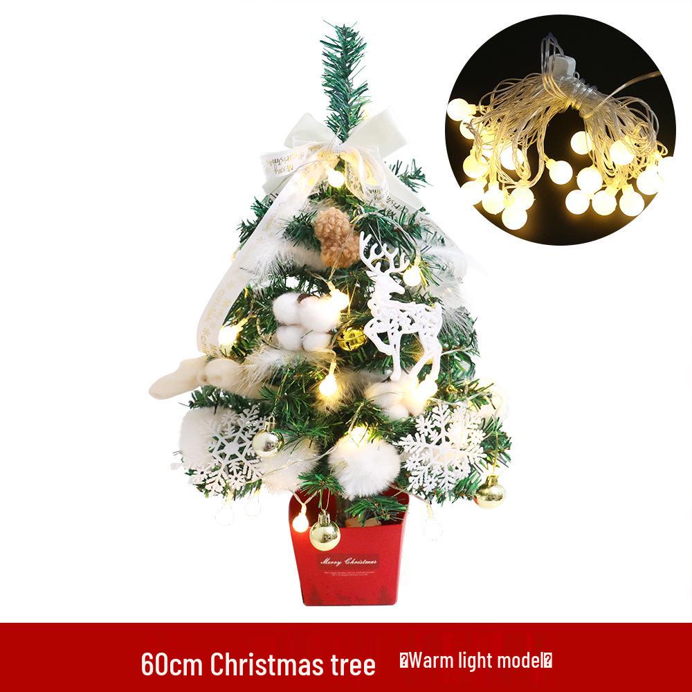 60cm Mini Christmas Tree with Lights & Desktop Ornaments