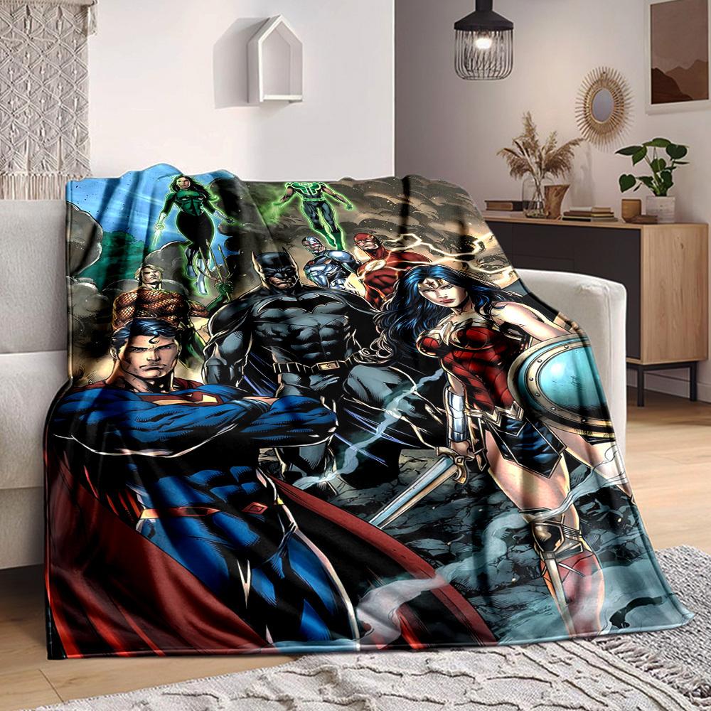1pc Justice League Blanket Polyester Fiber, All Season Comfort for Sofa, Bed, Office, Car, Camping Ideal Home Decor & Gift, Office Comfort