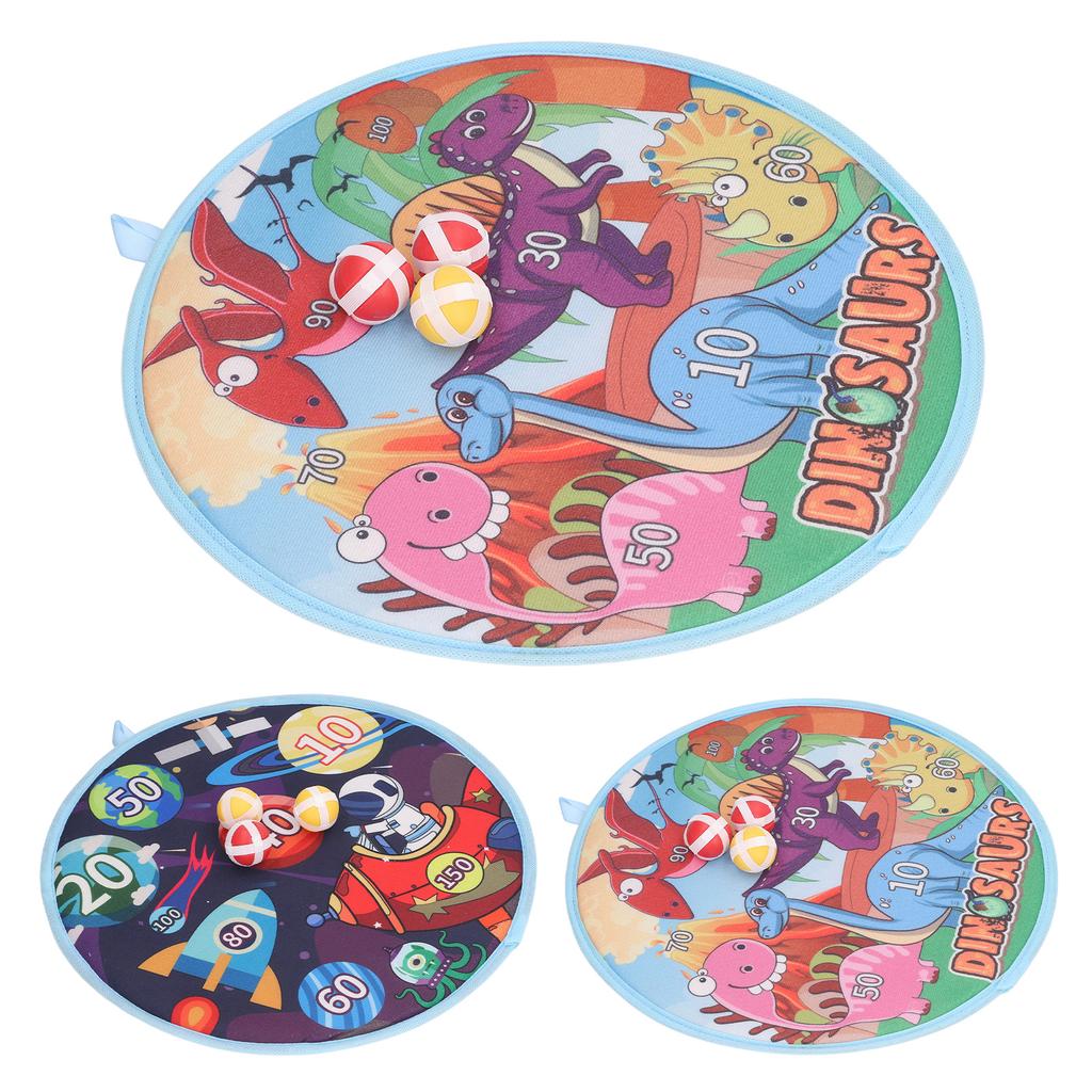Kids Round Dart Board Game Set with 3 Strong Balls Cartoon Educational Large Dart Board Toys
