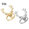 Metal Antler Napkin Rings Christmas Deer Ring, Elk Head Holder, Reusable Holiday Ring for Dining Table Decor Winter Party Seasonal Settings