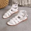 Fashion Luxury Women's Sandals Summer Elegant Woman Shoes with Low Heels Flats Casual Gladiator White Fish Toe Designer Sandals Flats