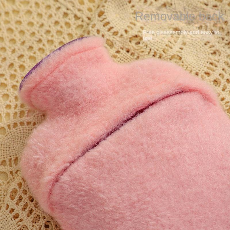 3979 Cute Plush Water Filling Hot Water Bag Large Water Bag Student Dormitory Belly Warming Hot Compress Hand Warmer