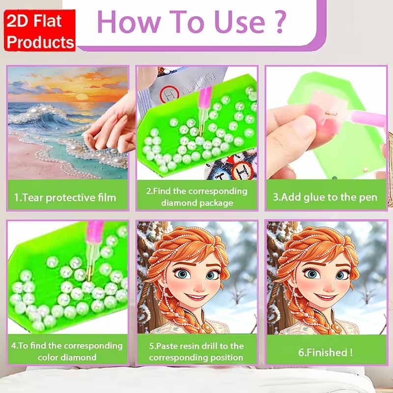 Disney Pearl Painting Frozen Anna DIY Pearl Painting Gem Art Pearl Dot Painting Picture Crafts Adult Beginner Gifts Home Decor
