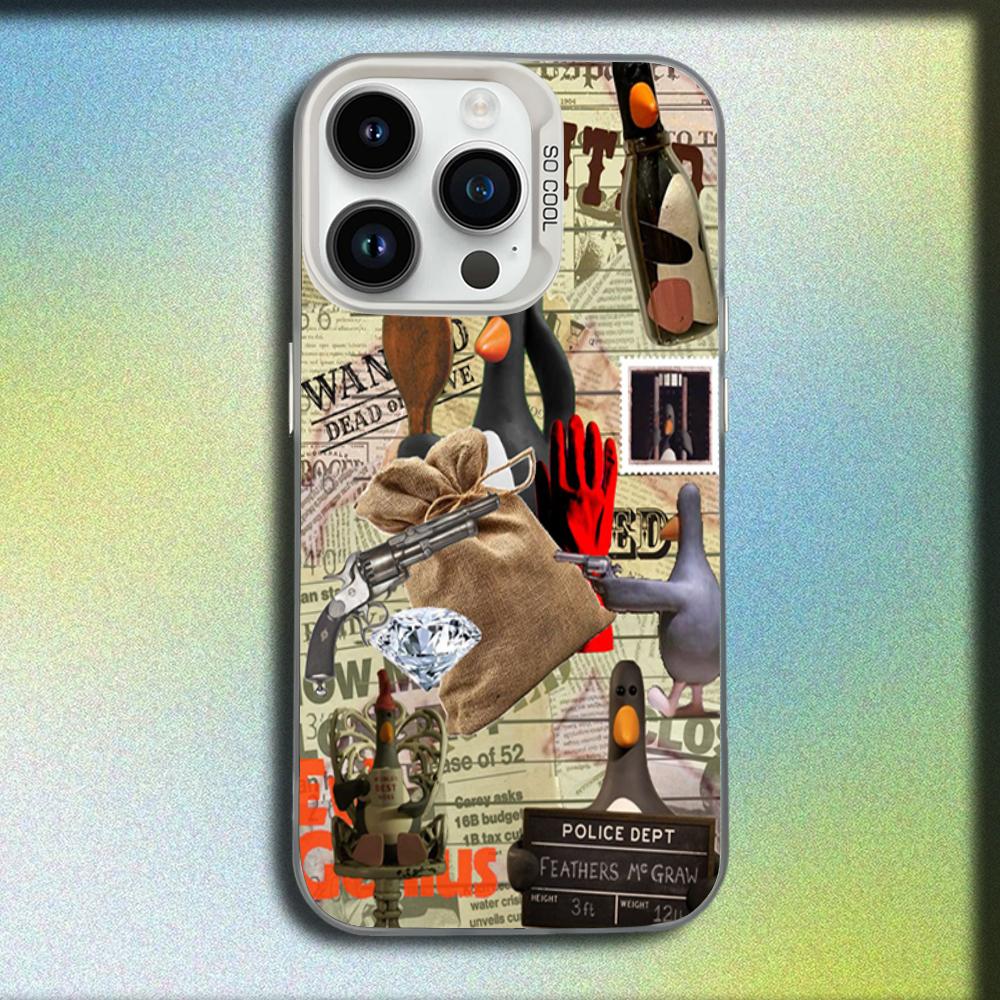 W-Wallace Gromit F-Feathers Macgraw Phone Case For iPhone 16,15,14,13,12,11,Mini,Pro,SE,MAX White Matte Shockproof Cover