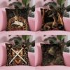 Vintage Medieval Unicorn Art Pillow Case Anti-dustmite Pillowcase Invisible Zipper Silky Short Plush Sofa Cushion Cover