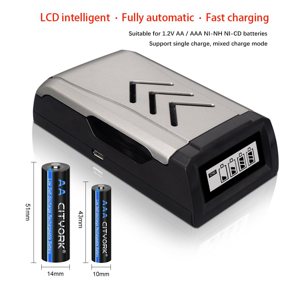 Ni-MH аккумулятор AA+AAA 1,2 В AA AAA NIMH аккумулятор с низким саморазрядом и зарядным устройством 1,2 В AA AAA