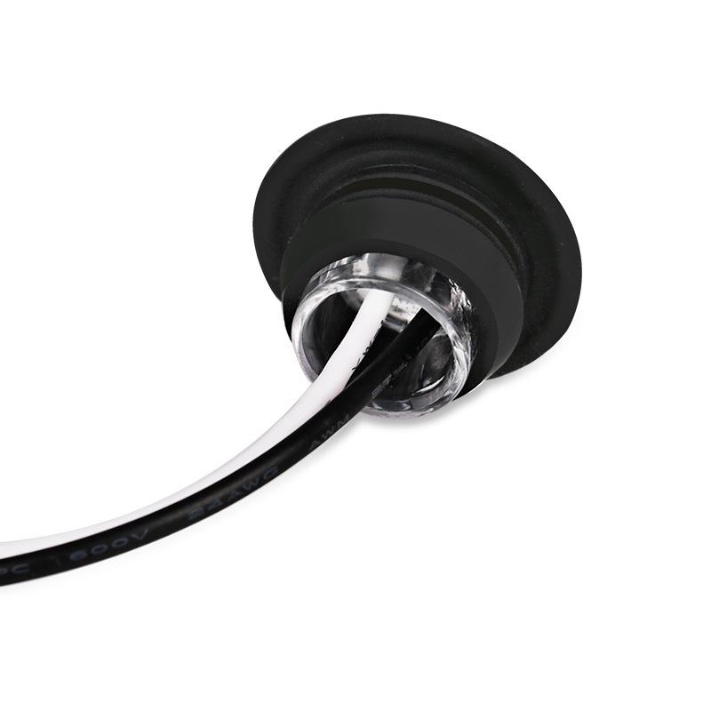 1Pc 12V 24V 3Led 3/4" Round Trailer Side Marker Lights Yellow White Red Trucks