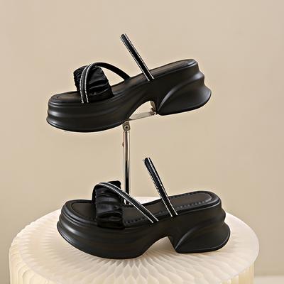 Модная женская обувь тапочки женские летние шлепанцы на платформе мода 2025 мягкие роскошные скандальные тапочки повседневная обувь женская 2025 платформа П