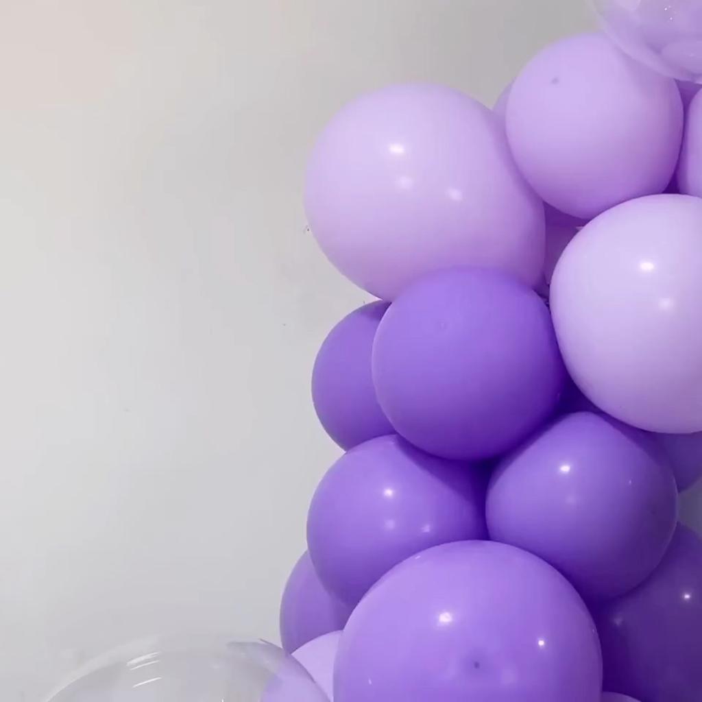 91Pcs Purple Balloons Garland Arch Kit Latex Metallic Balloon Paper Butterfly for Women Birthday Party Decor Supplies