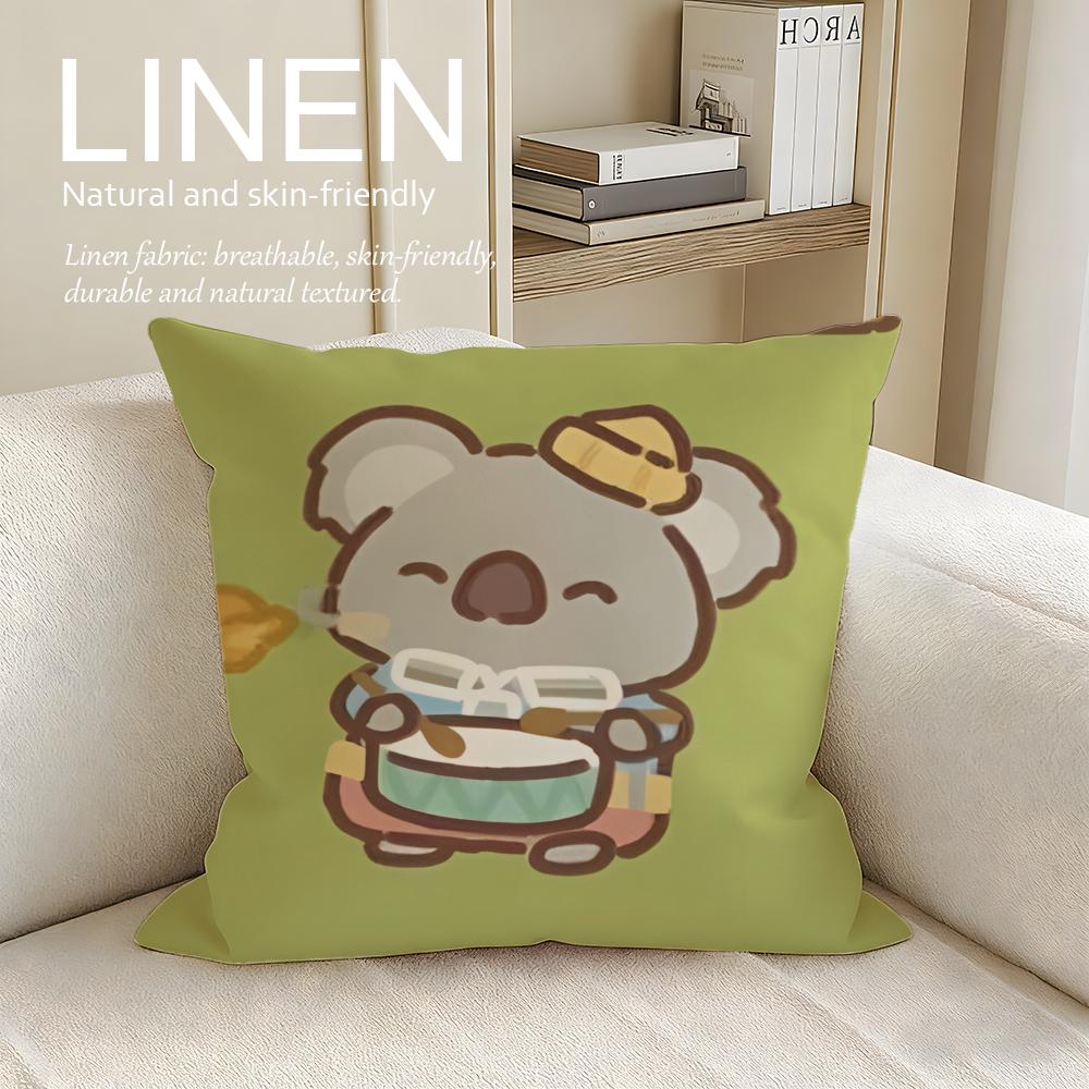 Cute Baby Koala Cushion Cover Pillowcase Set Pcs x x Breathable Washable Sofa Cushion Cover