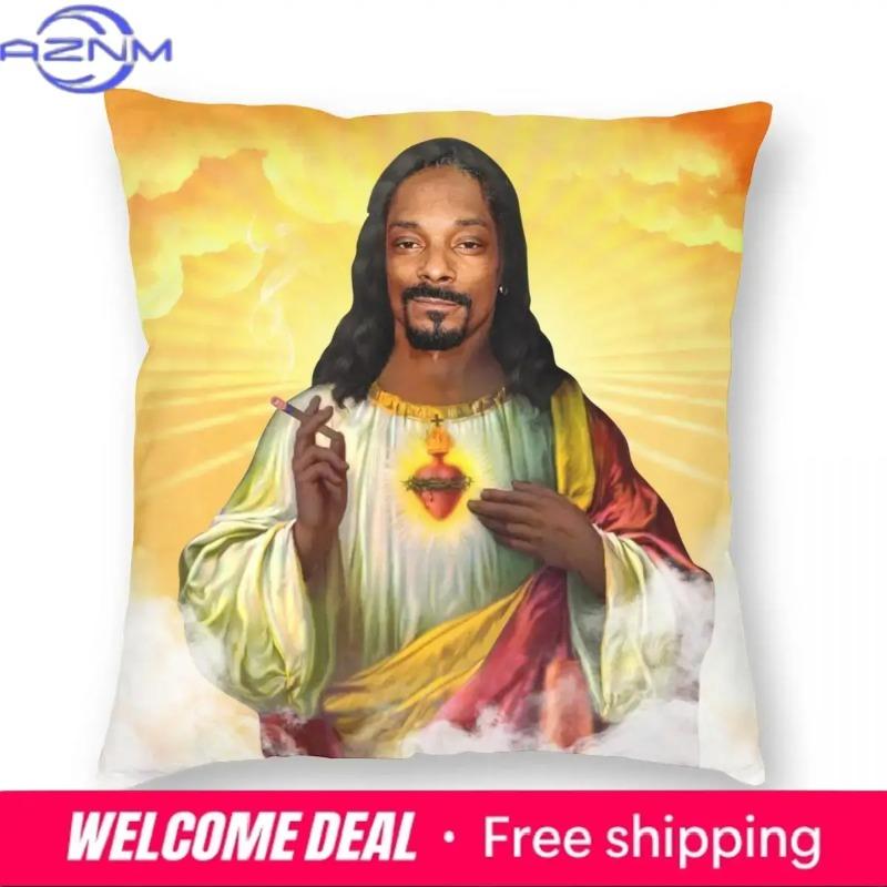 Saint Jesus Snoop Dogg Pillowcase Printed Polyester Cushion Cover Gift Throw Pillow Case Cover Home Square Xcm