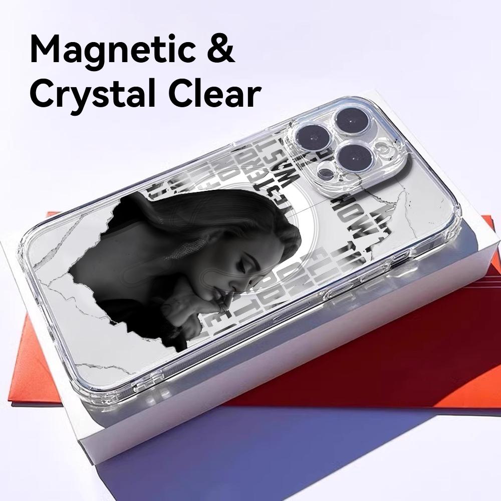 Чехол для телефона певицы А-Адель А-Акинс Для iPhone 17 16 15 14 13 12 Pro Max Plus С Магнитным Кристально Чистым Чехлом Беспроводная Зарядка