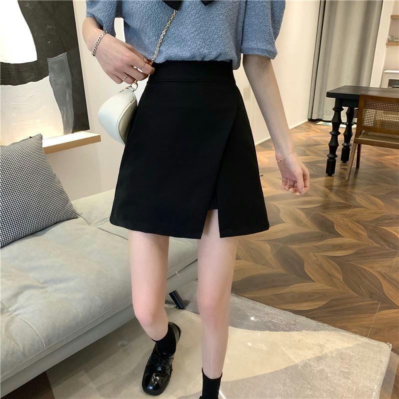 2024 Summer Women's Plus Size High-Waisted A-Line Skirt with Versatile Hip Coverage and Side Slit