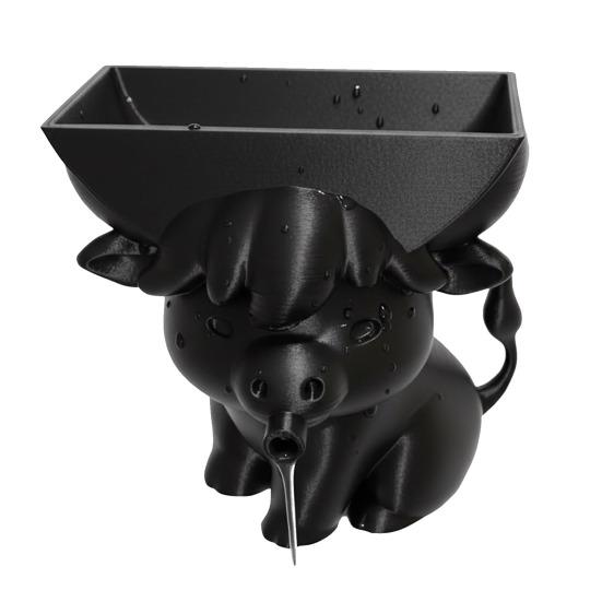 Держатель для губок в виде коровы Хайленд 3D-печать со встроенным сливом Сохраняет губки сухими Милый дизайн коровы Забавный практичный кухонный аксессуар Подарок
