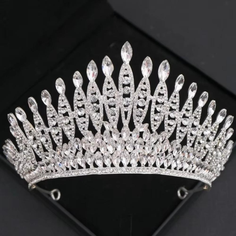 Elegant Zinc Zinc Alloy Princess Crown Sparkling Bridal Headwear Women Hair Hoop Stage Performances