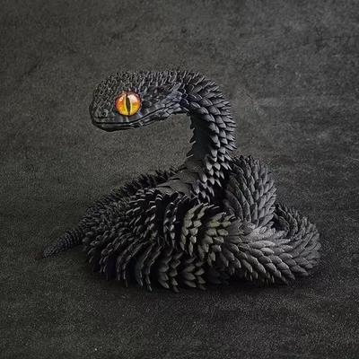 Нетоксичная 30 см 3D-печатная змея, игрушка с подвижными суставами, кукла, модель имитации змеи, украшение для рабочего стола, поделка, игрушка для детей, подарок