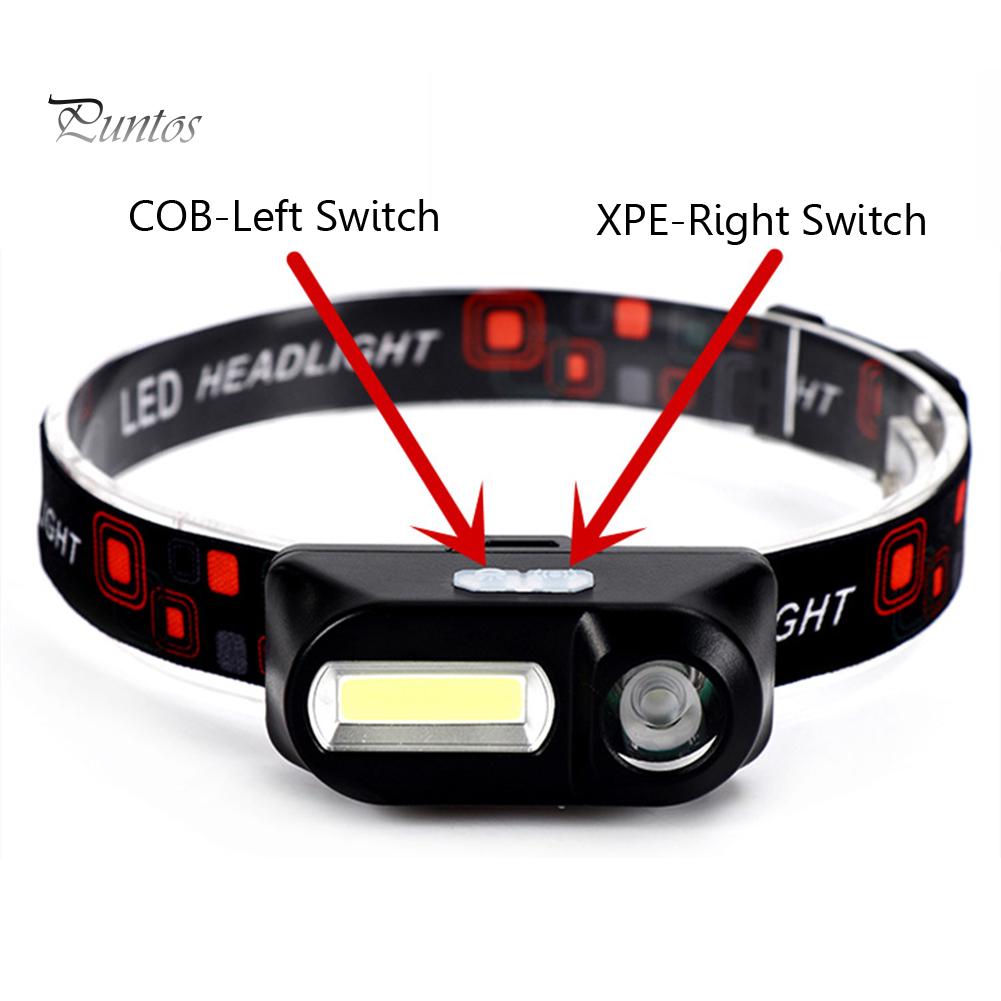Puntos sport портативный головной убор светодиодный COB налобный фонарь фонарь для походов на открытом воздухе кемпинга