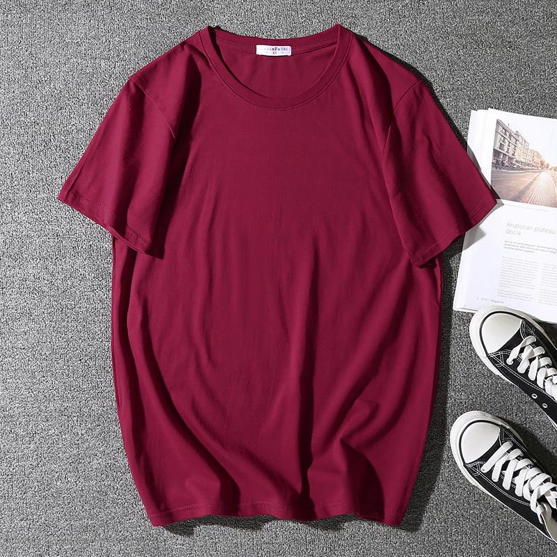 Men's Summer Loose Tee Men's Pure Cotton Casual Round Neck Sports Short Sleeve Men's Plus Size Elastic Comfortable T-shirt