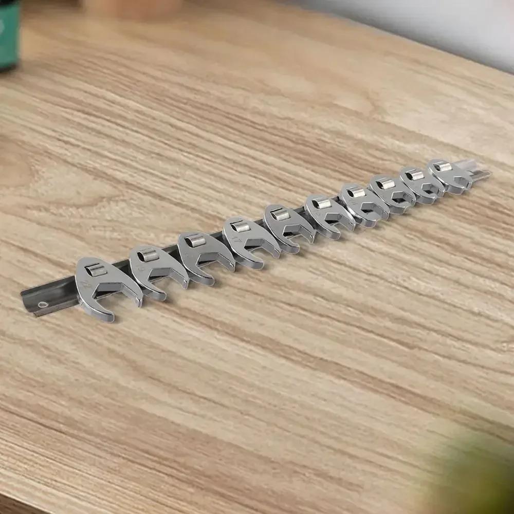 10Pcs/Set 3/8Inch Drive Crowfoot Wrenches 10-22mm Open End Spanner Carbon Steel Horn Wrench Head For Torque Wrench Keys Set