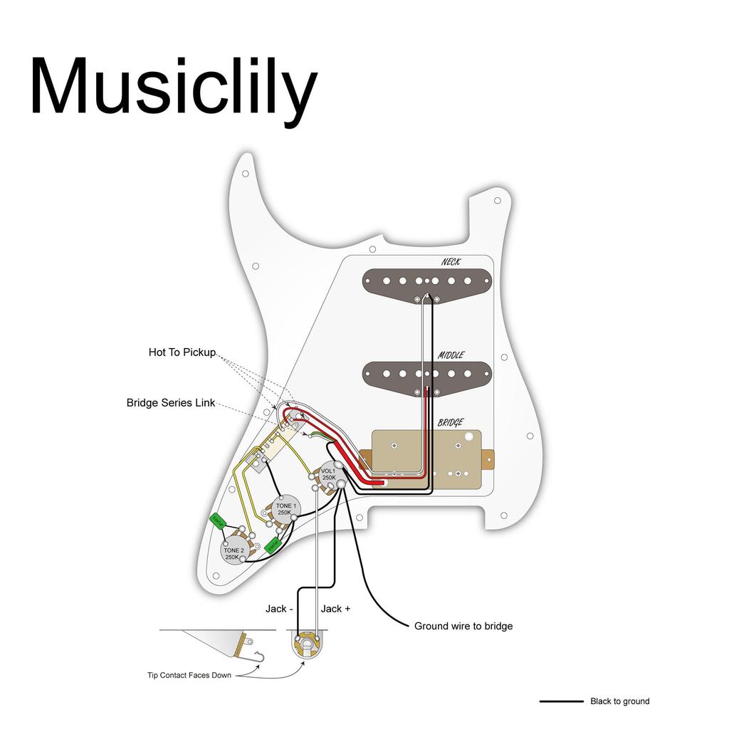 Сборка пикгарда HSS Musiclily для гитар Fender Stratocaster и Squier с хамбакером Белый 11 отверстий Предварительно распаянные звукосниматели с одной катушкой США/Мексика,