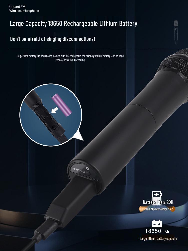 Wireless Dual Metal Charging Microphone for Home and KTV Singing with Free Shipping.