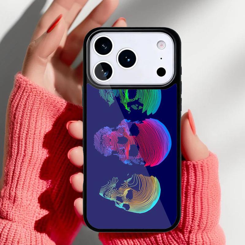 Stripe Skull Phone Case for iPhone 17 Air 16e 15 14 13 Pro Max Back Cover for 12 11 Pro Coque