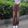 2022 Autumn Korean Stytle Trend Vintage Fashion Jeans Pants for Women Straight Baggy Woman Trousers Hippie Pant Patchwork Cowboy