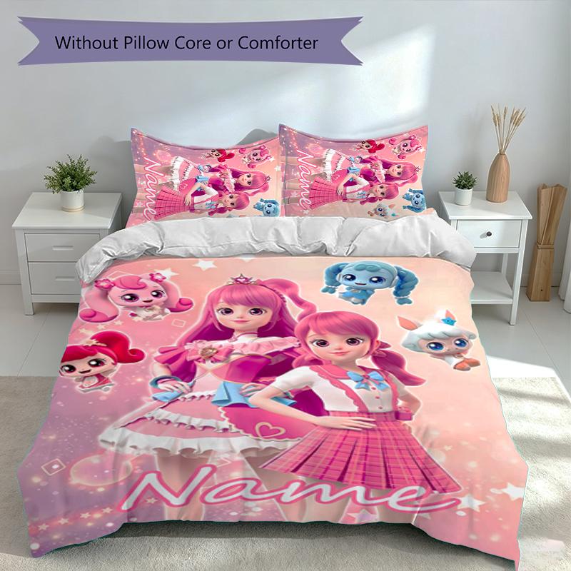 3pcs Custom Name Catch! Teenieping Set,Includes 1 Duvet Cover and 2 Pillowcases,All-season Bedroom Decor