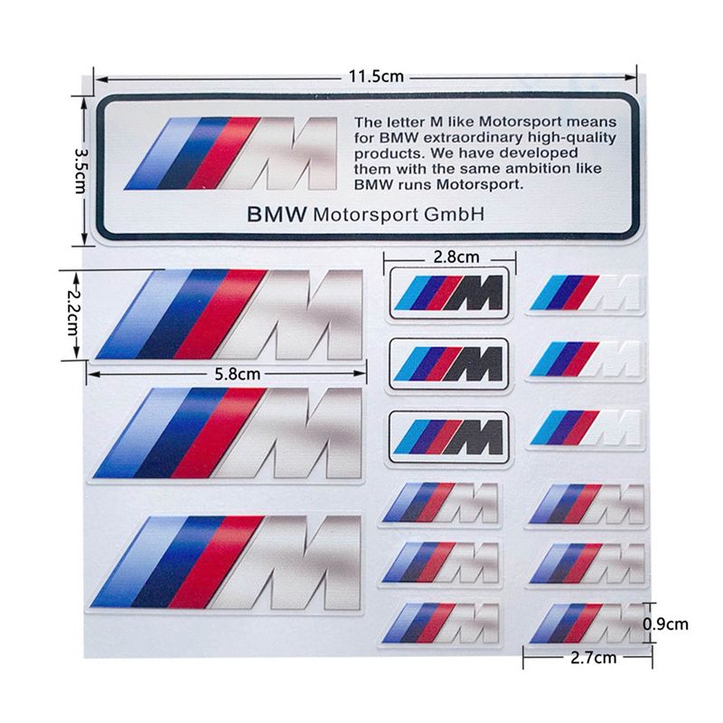 YGIE8 Car Decoration Strip Trunk Relief Stickers Decals For Bmw M Power Performance E28 E30 E34 E36 E46 E60 E90 F84 F87 X1 X3 X5 X6