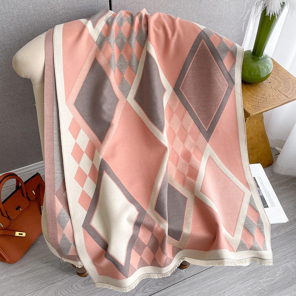 Chic Geometric Plaid Scarf - Generously Sized & Luxuriously Soft - Timeless Black & White Color Block with Tassel Accents Perfect for Autumn & Winter