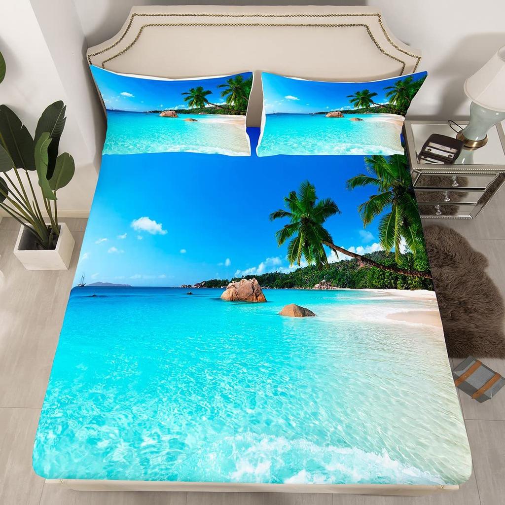 Узор Эйфелевой башни Шапка на кровать из трех частей Цифровая печать Постельное белье Шапка на кровать Набор из трех частей Детский Взрослый