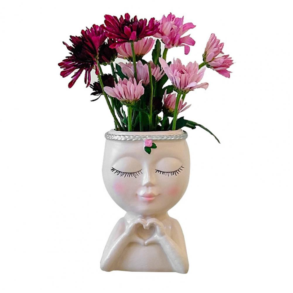 Face Vase Decor Women Style Vase Boho Feminist Face Flower Pot Vase Set for Succulents Modern Nordic Style Decorative