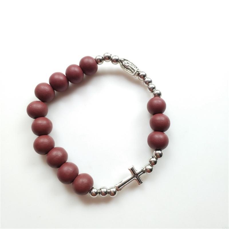 62KD Католическая цепочка на палец Винтажный розарий Розарии для крещения Браслет для крещения