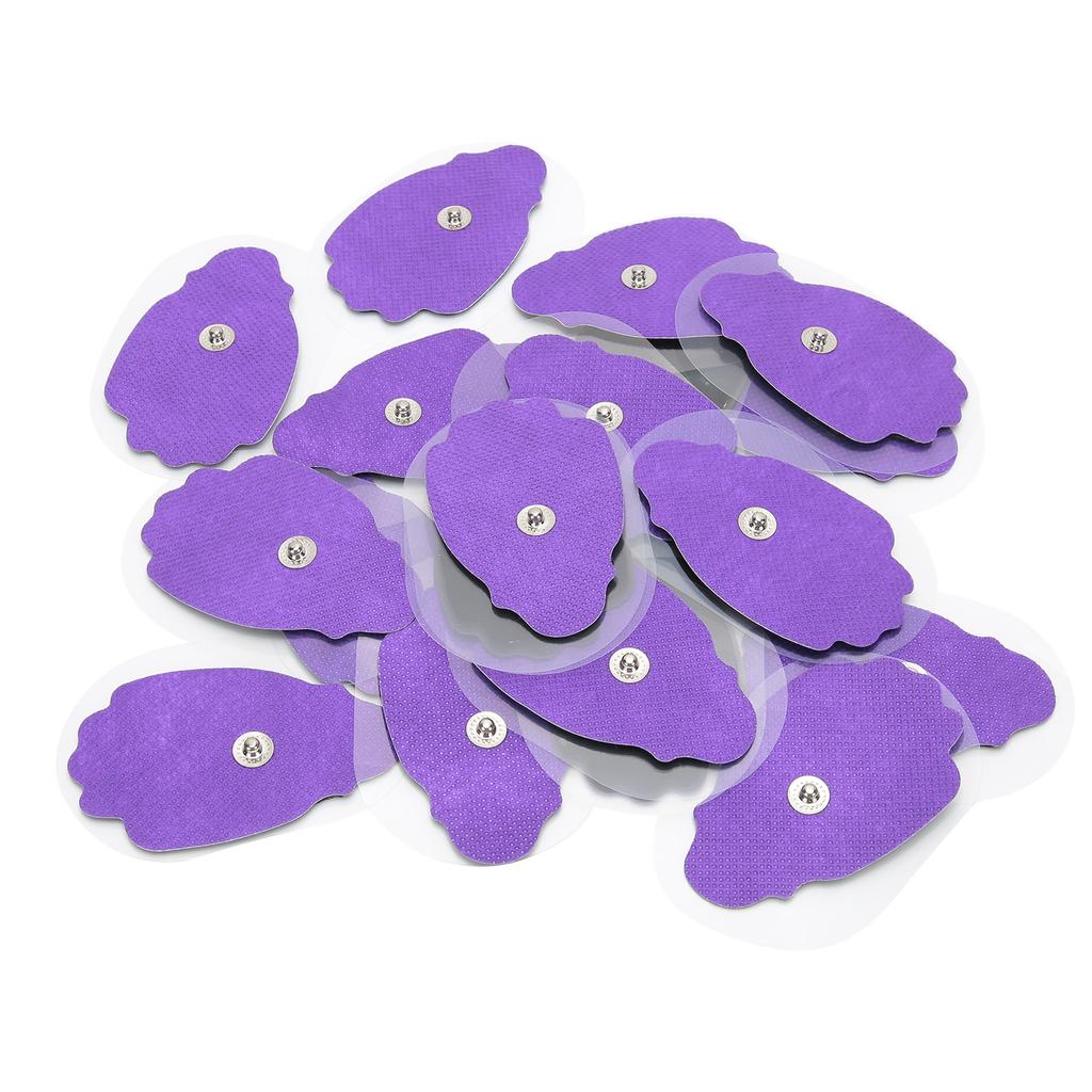 20 шт. нетканые пуговичные электродные подушечки ручной формы для массажной терапии TENs EMS фиолетового цвета